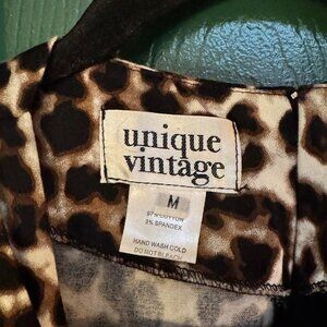 Leopard Print Fit and Flare Dress Unique Vintage Size M
